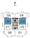 Pinnacle Marina Tower Suite 03 and 06 floor plan, floors 3 through 10, two bedroom, 1,012 square feet