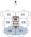 Pinnacle Marina Tower Suite 01 and 08 floor plan, floors 11 through 20, two bedroom, 1,675 square feet